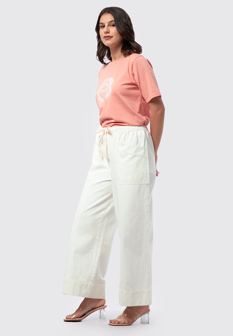 Drawstring Denim Pants