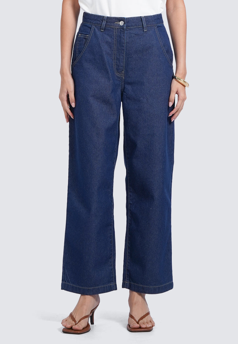 High Waist Straight Denim Pants