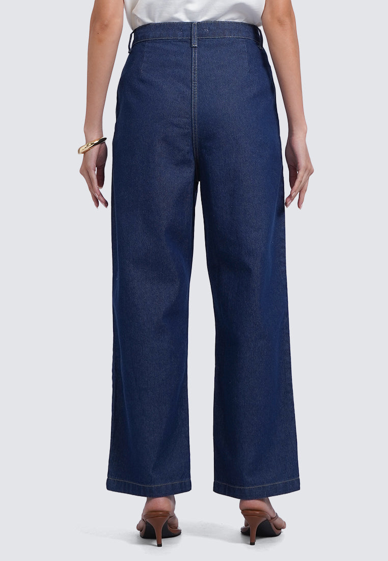 High Waist Straight Denim Pants