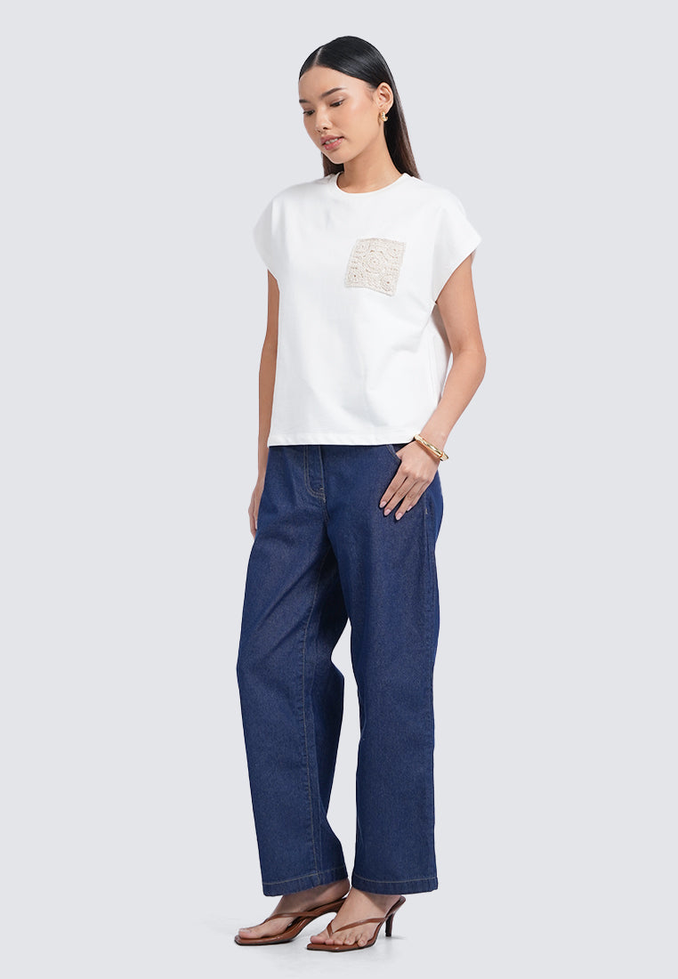 High Waist Straight Denim Pants