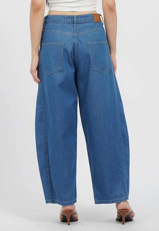 High Waist Barrel Denim Pants