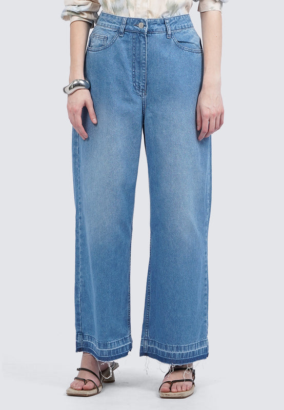 Raw Hem Denim Pants