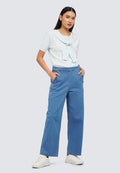 Button Details Denim Pants