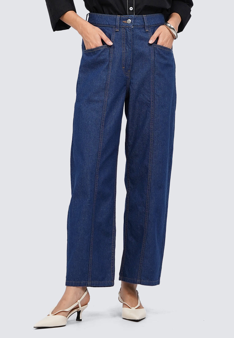 Contrast Stitch Denim Pants