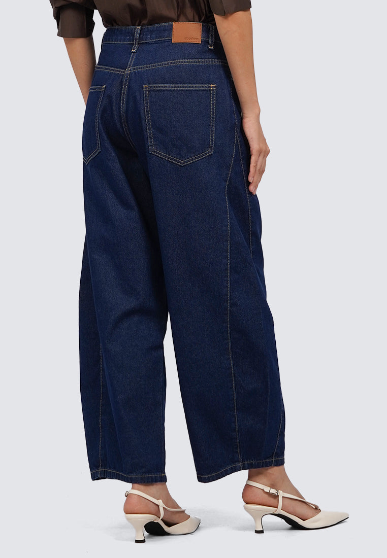 High Waist Barrel Denim Pants