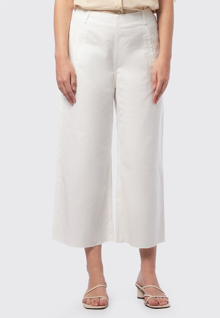 High Waist Denim Culotte