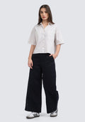 Wide Leg Twill Pants