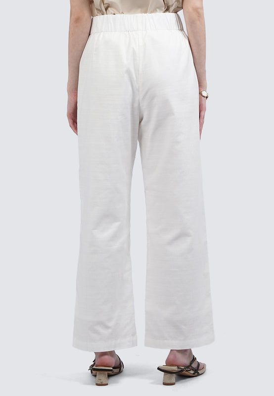 Straight Pants with Button on Waist