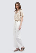 Straight Pants with Button on Waist