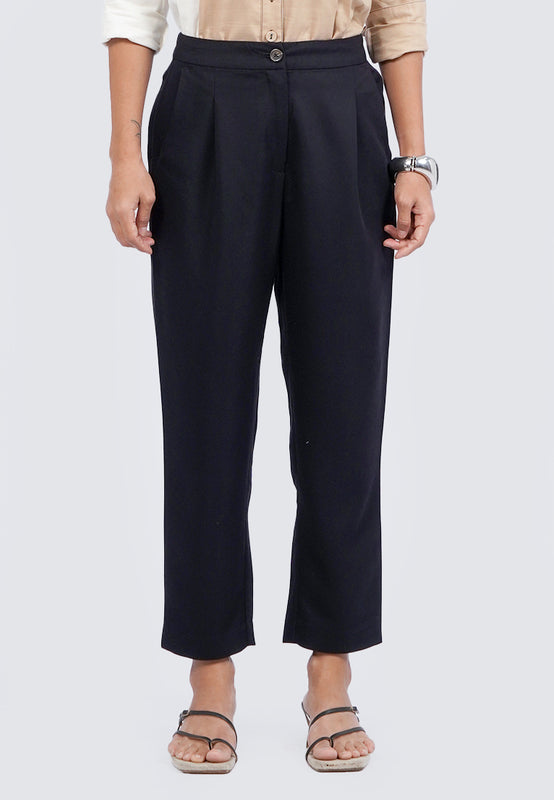 Ankle Length Pants with Front Pleats