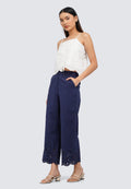 Loose Eyelet Long Pants