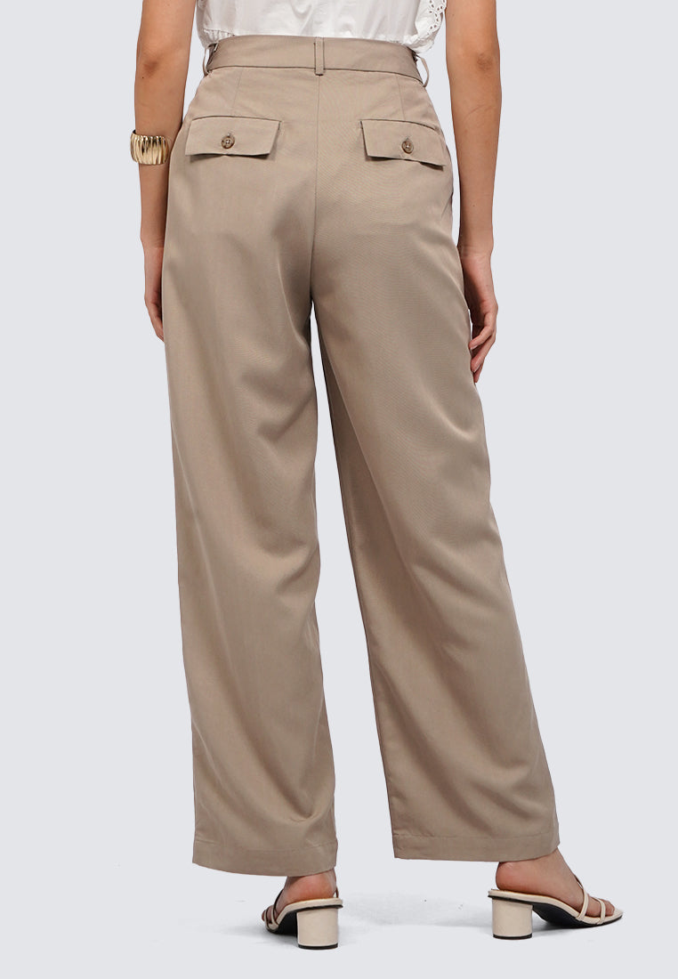 Pleated Straight Pants