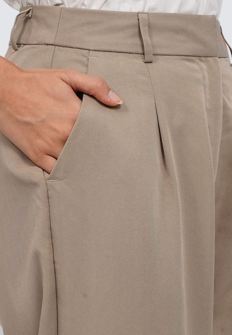 Pleated Straight Pants