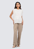 Pleated Straight Pants