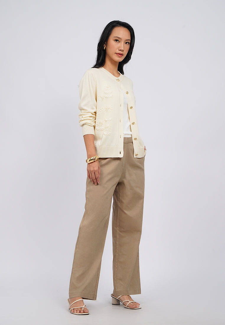 Linen Blend Pants with Drawstring