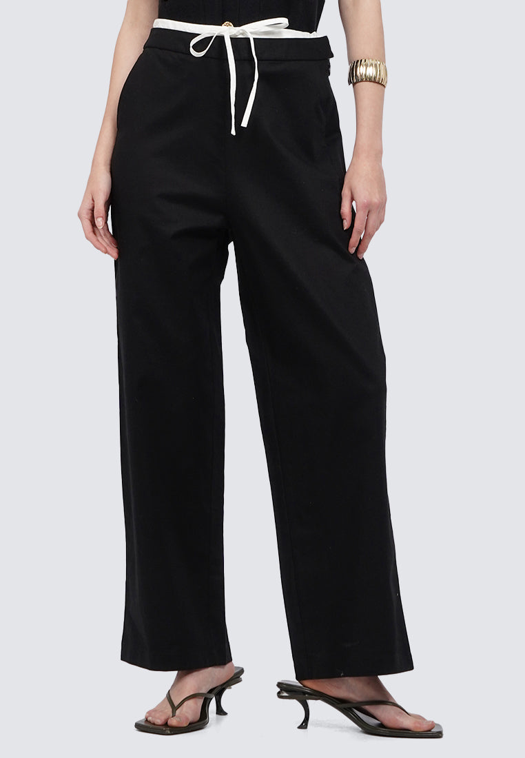 Drawstring Pants with Layer Waist