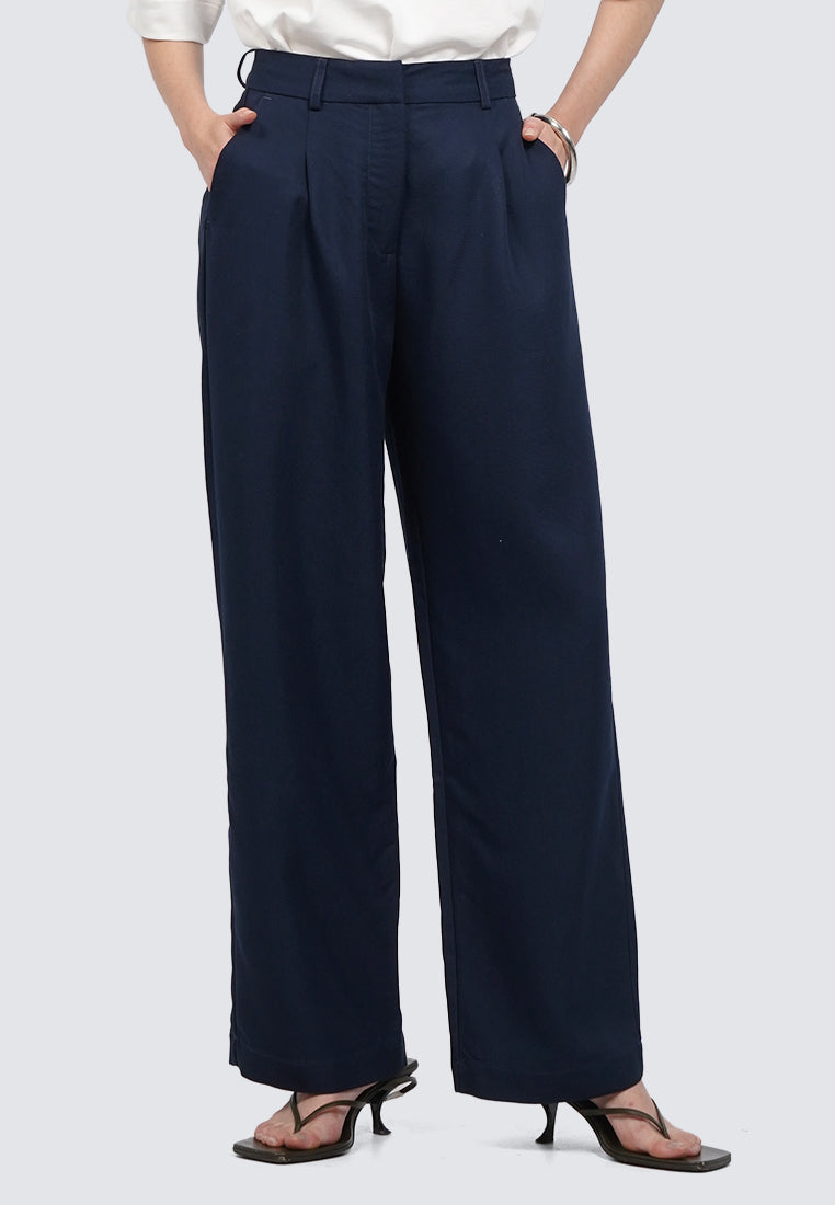 Wide Leg Pants with Pleat Details
