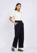High Waist Buttoned Hem Pants