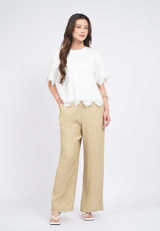 Wide Leg Textured Pants