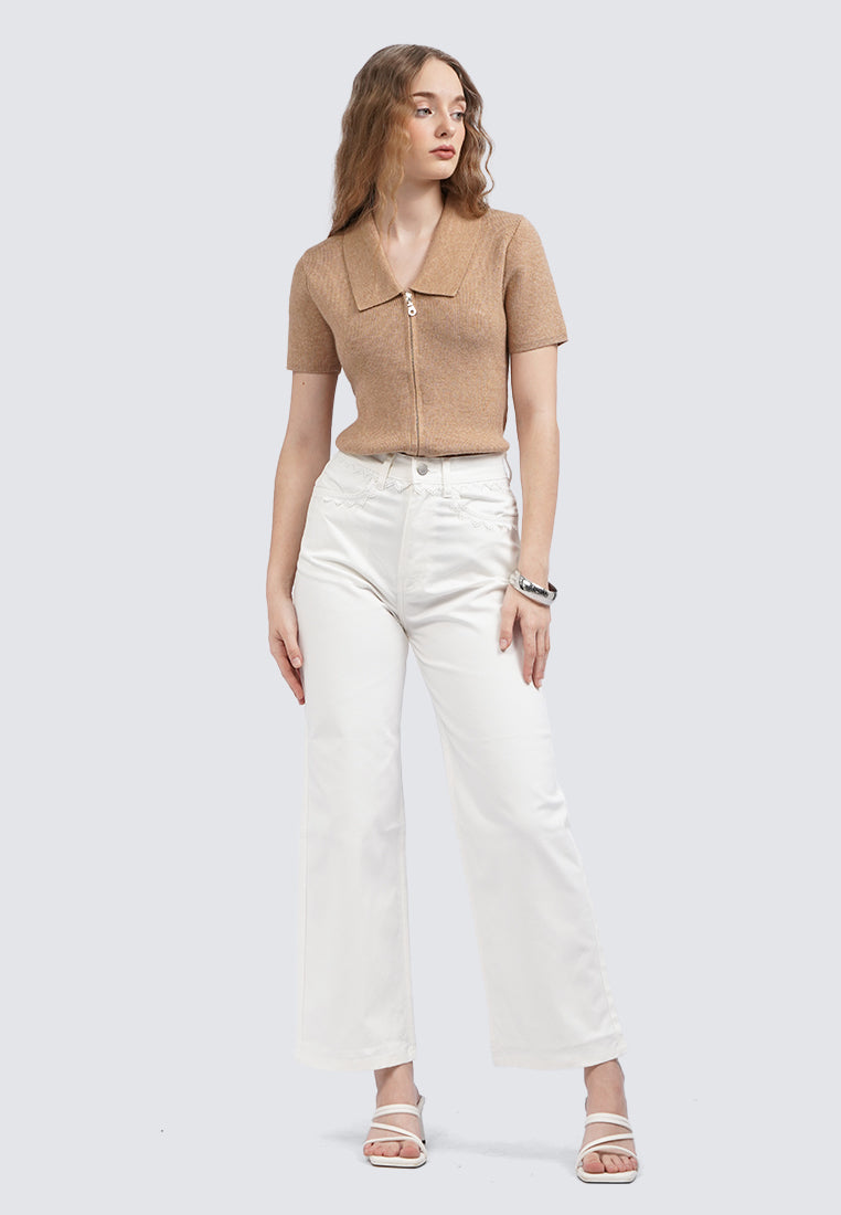 High Waist Twill Pants