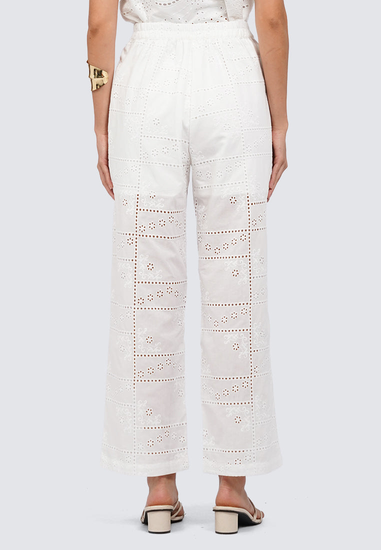 High Waist Eyelet Pants