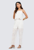 High Waist Eyelet Pants