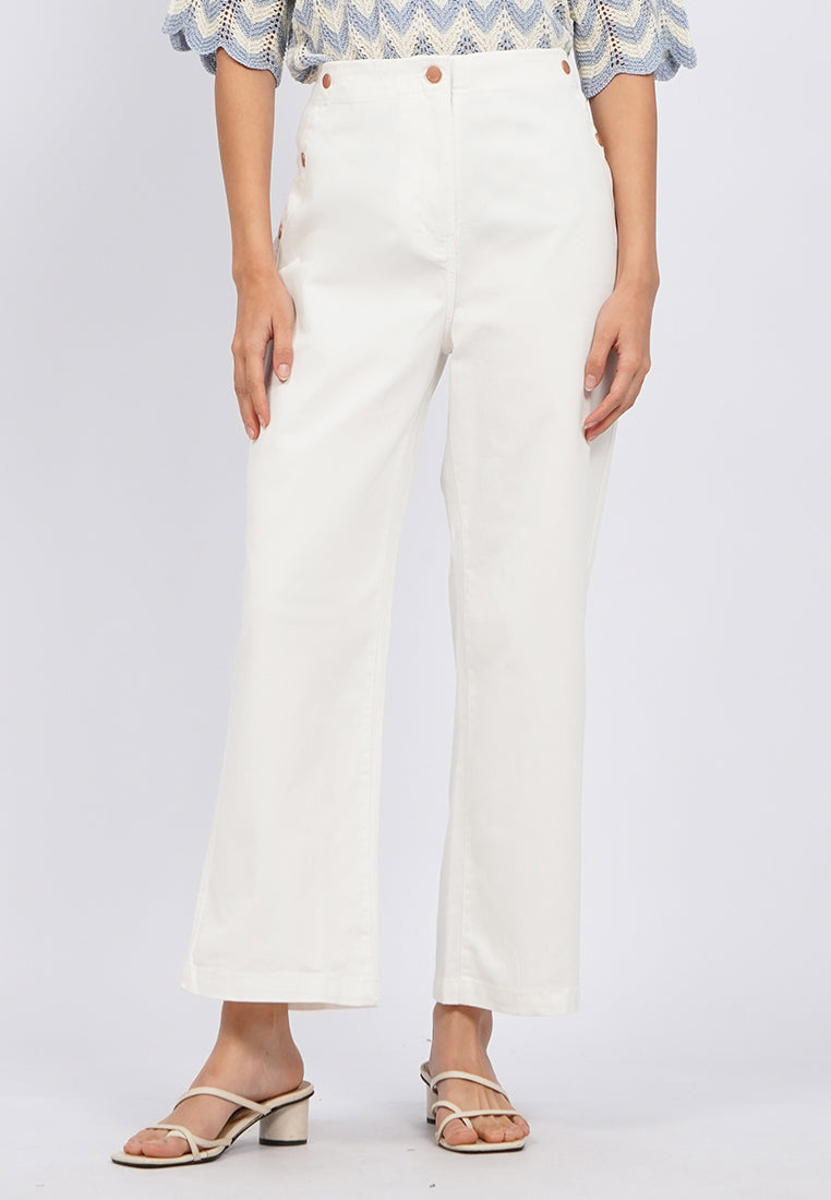 Button Details Long Pants