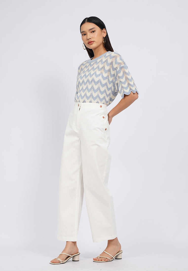 Button Details Long Pants