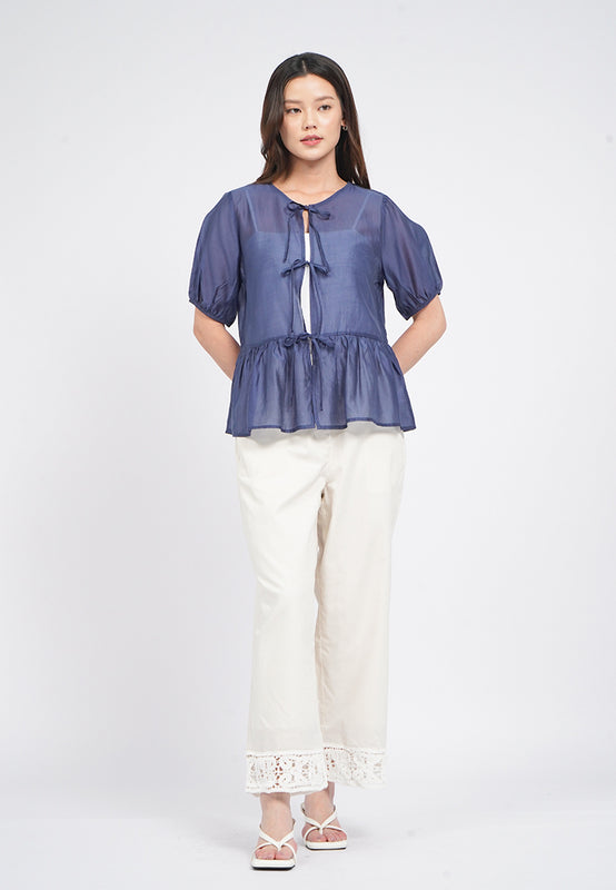 Long Pants with Embroidery Details