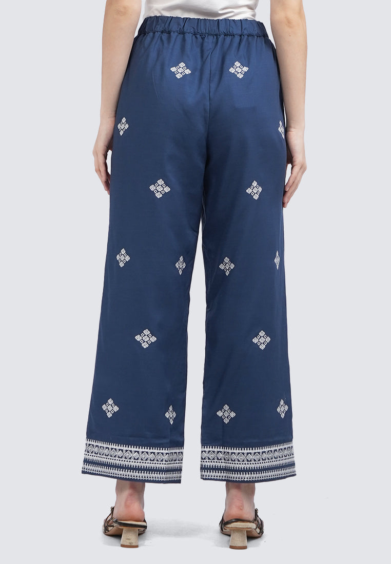 Embroidered Wide Leg Pants