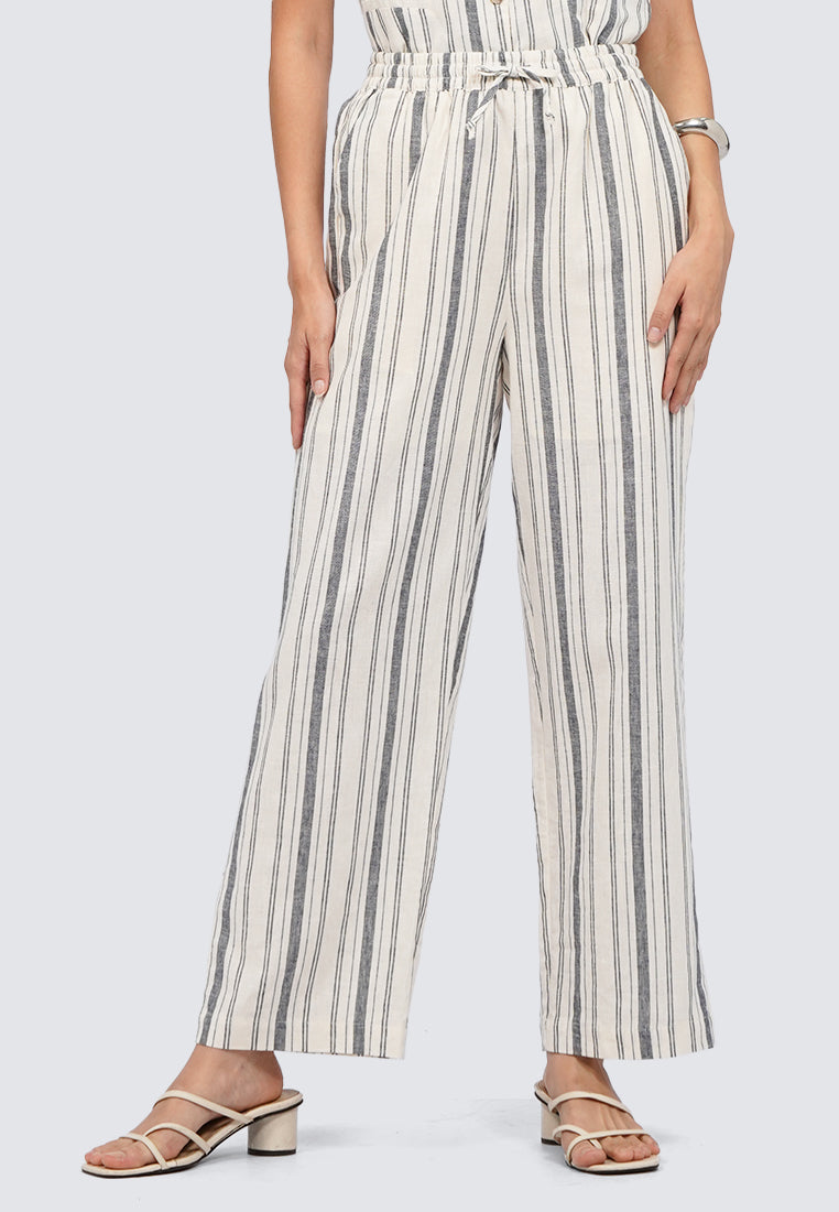 Stripes Pants with Drawstring Waist