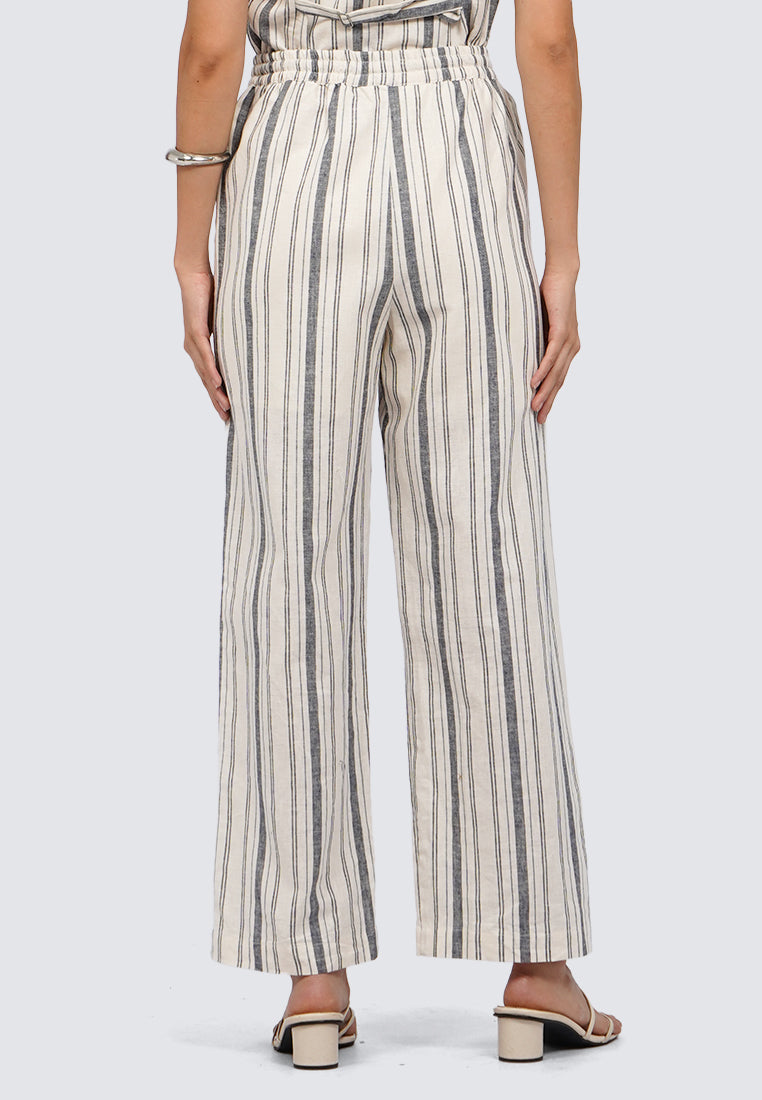 Stripes Pants with Drawstring Waist