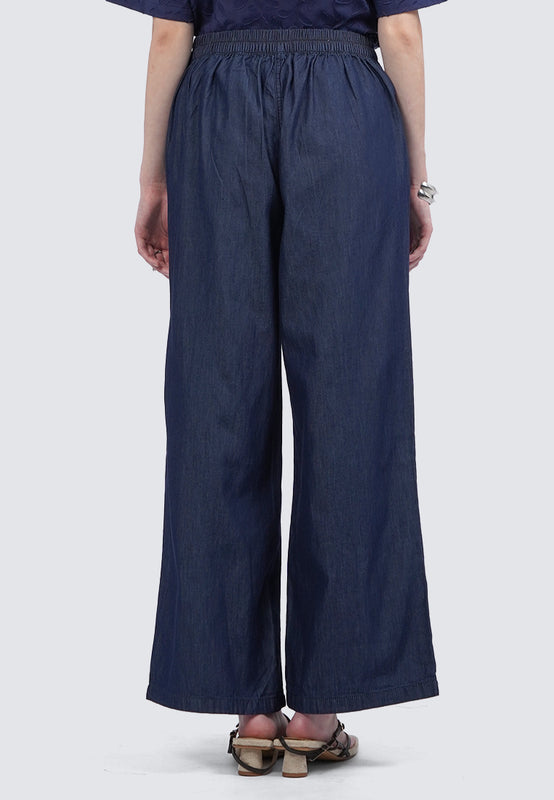 Wide Leg Chambray Pants
