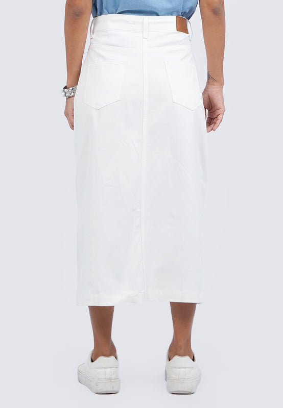 Regular Fit Midi Skirt with Front Slit
