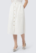 Midi Skirt with Front Button Details