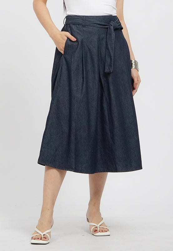 Chambray Midi Skirt