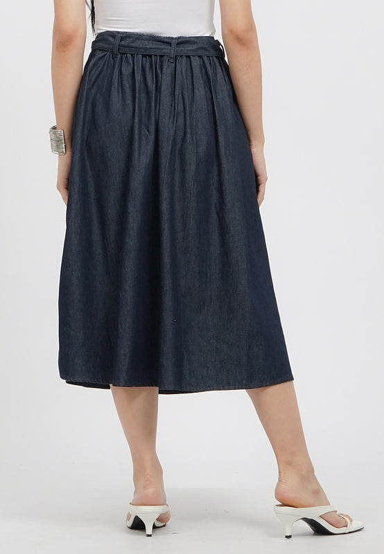 Chambray Midi Skirt