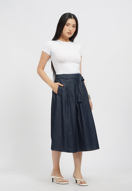 Chambray Midi Skirt