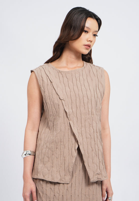 Asymmetric Front Sleeveless Blouse