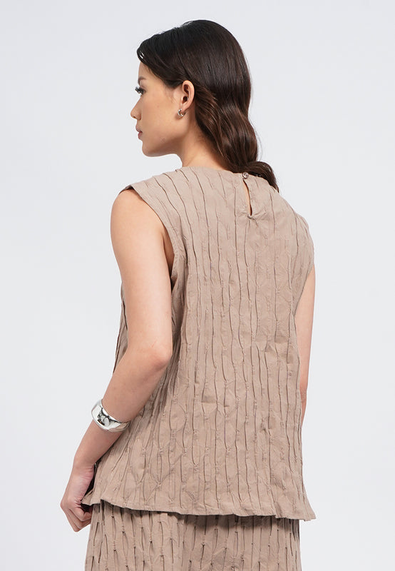 Asymmetric Front Sleeveless Blouse