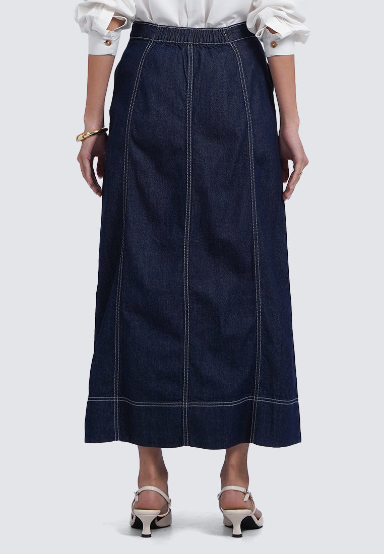 A-Line Maxi Denim Skirt