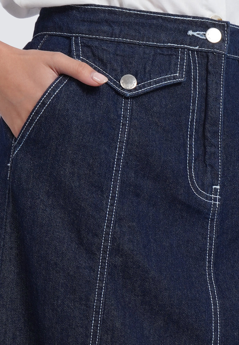 A-Line Maxi Denim Skirt