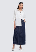 A-Line Maxi Denim Skirt
