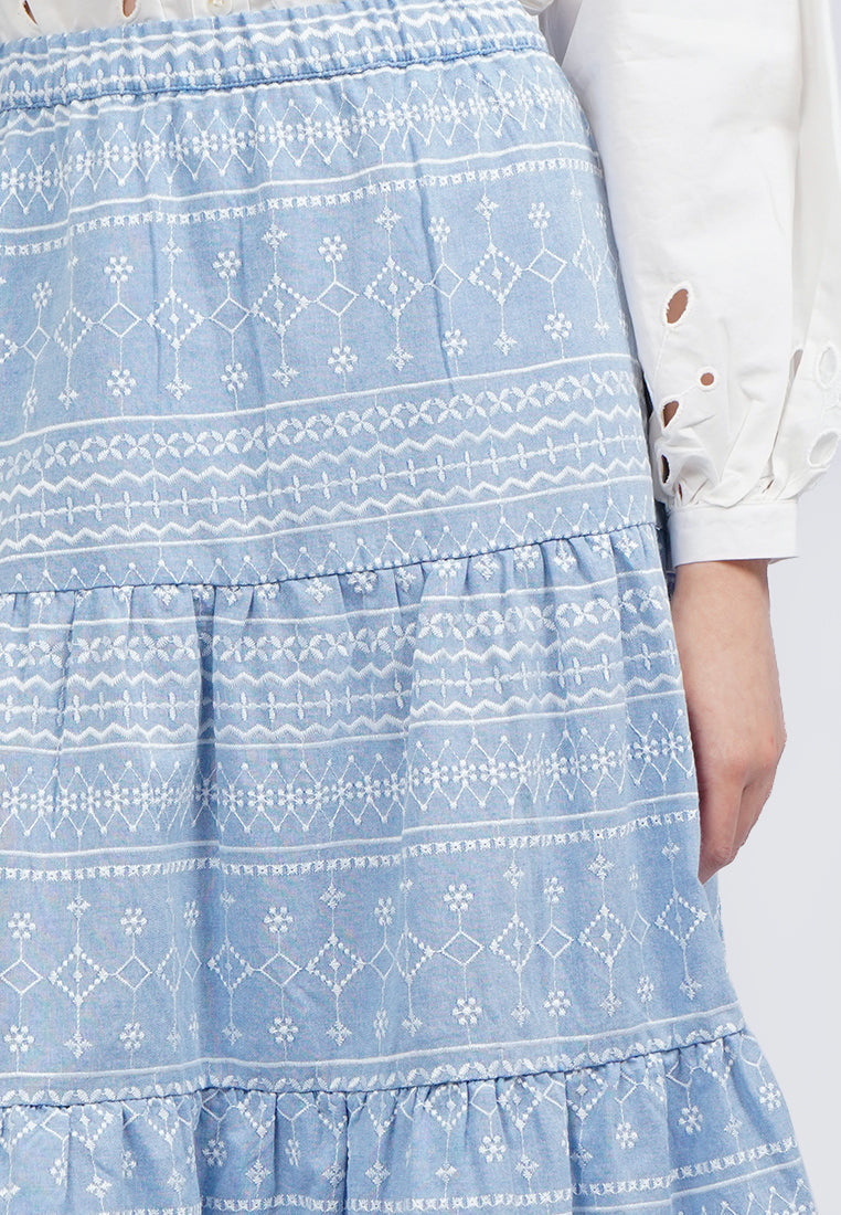 Printed Tier Maxi Skirt