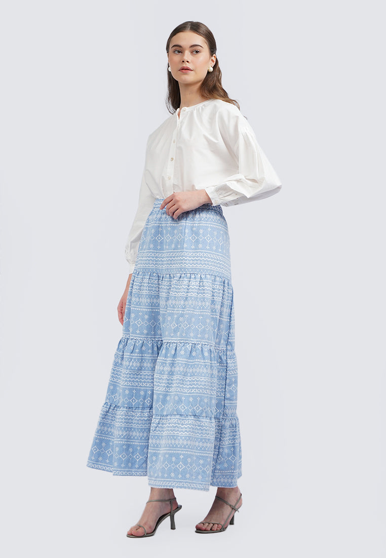Printed Tier Maxi Skirt