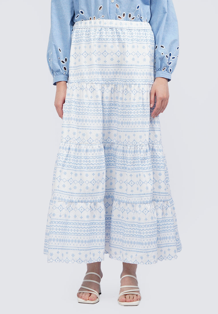 Printed Tier Maxi Skirt