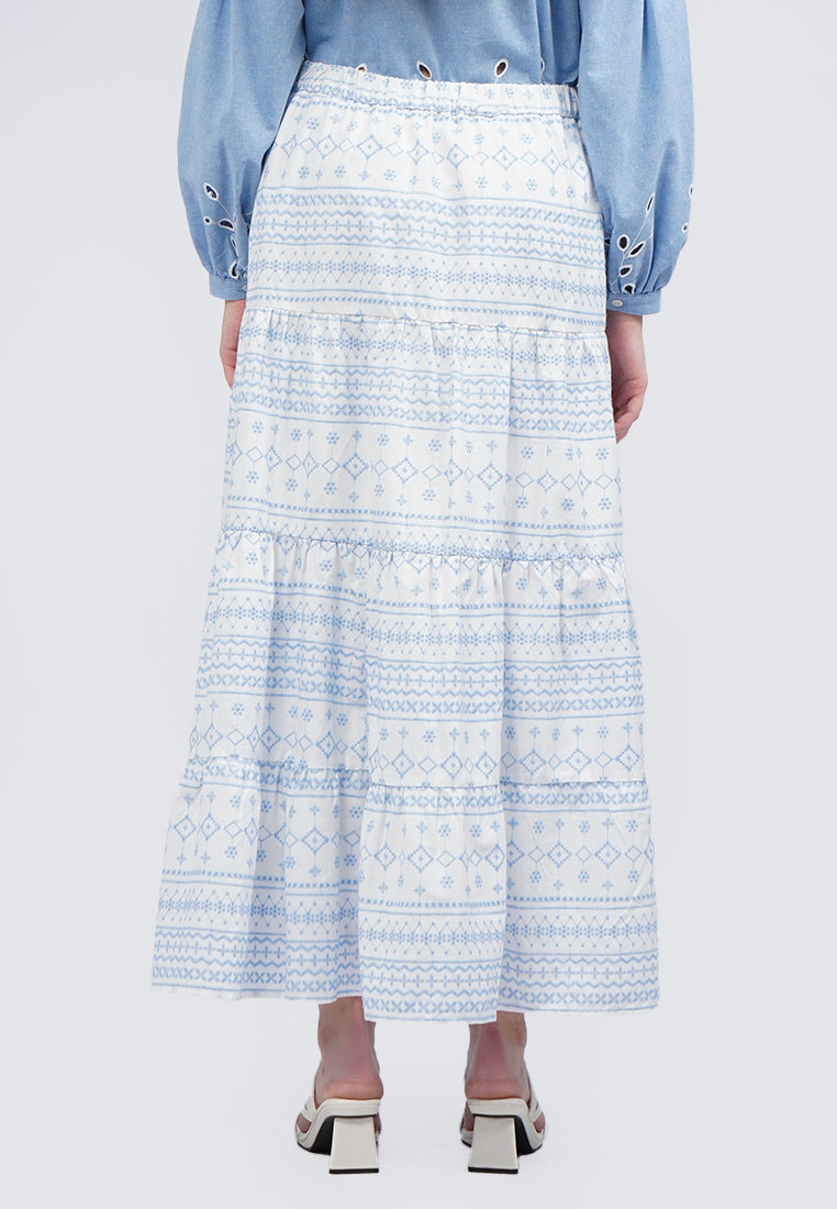 Printed Tier Maxi Skirt