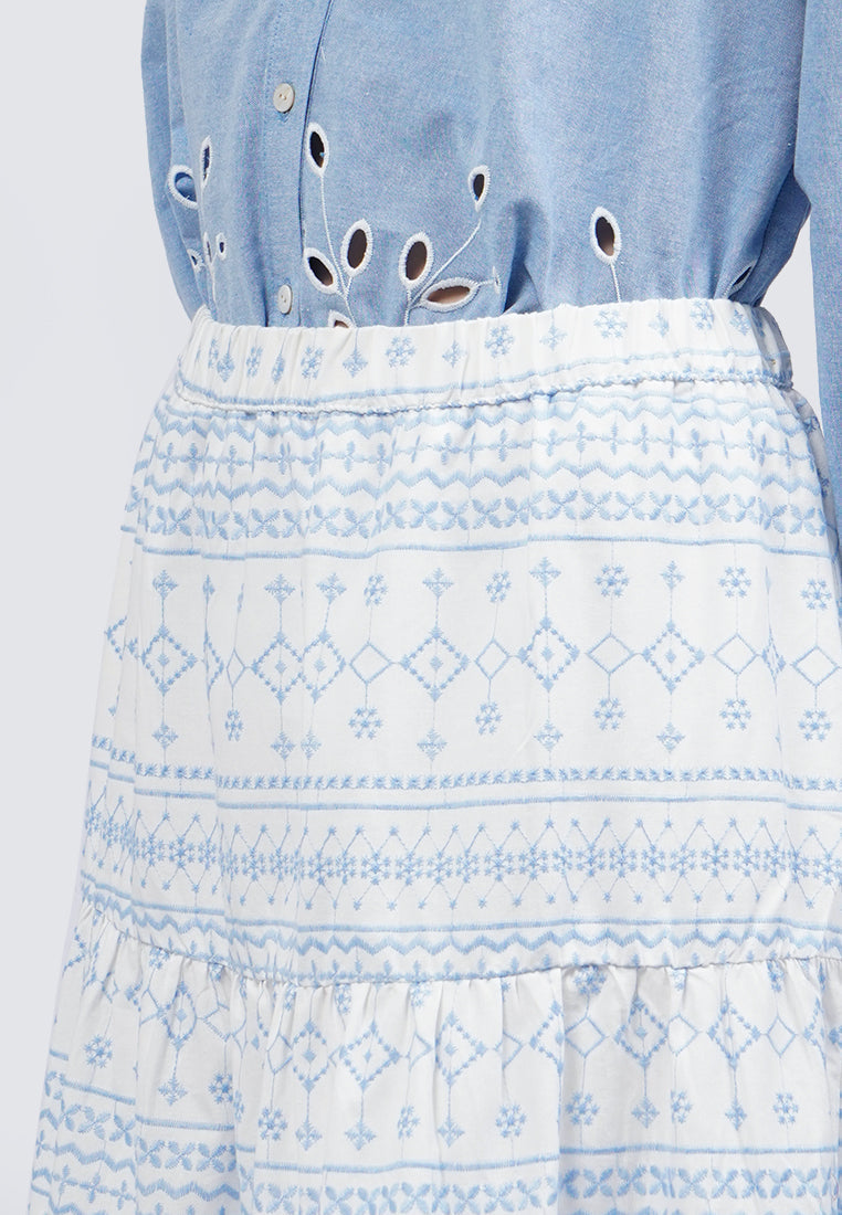 Printed Tier Maxi Skirt