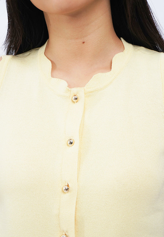 Scalloped Hem Sleeveless Knit Top