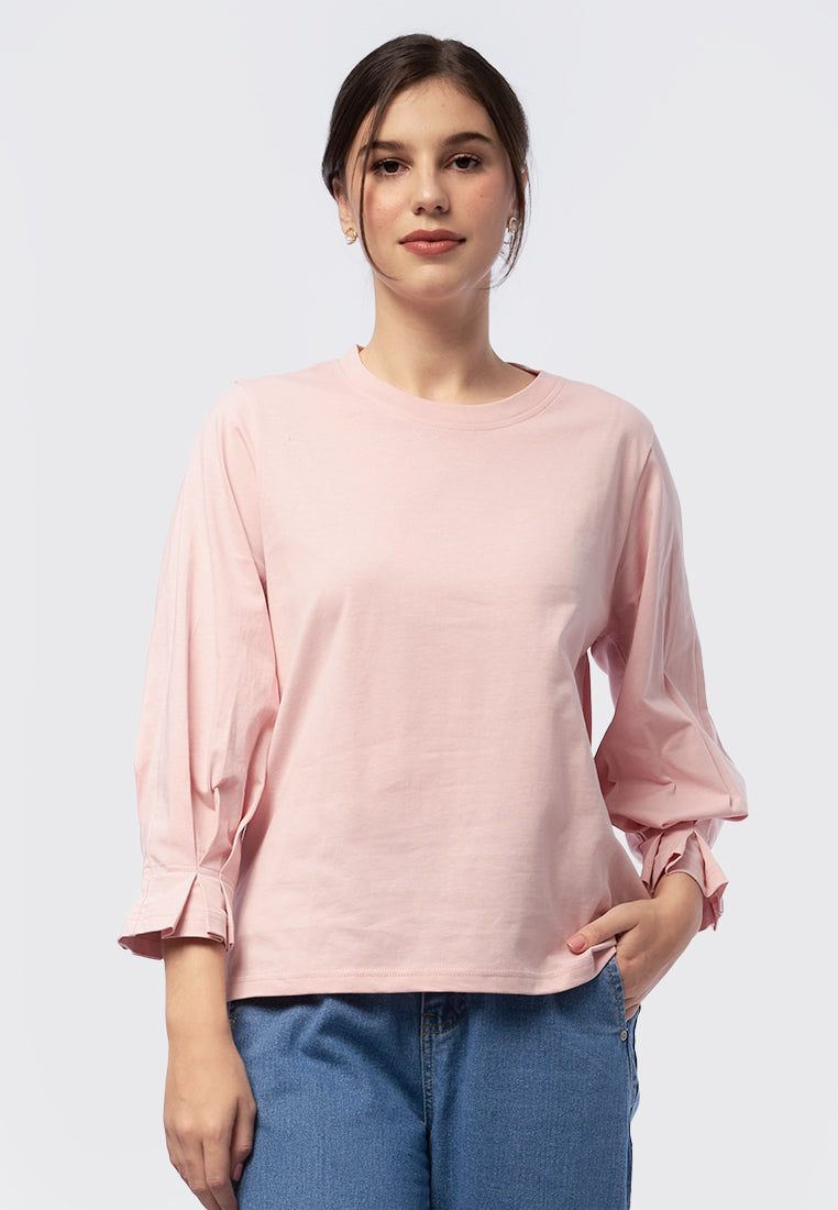 Pleated 3/4 Sleeves Top